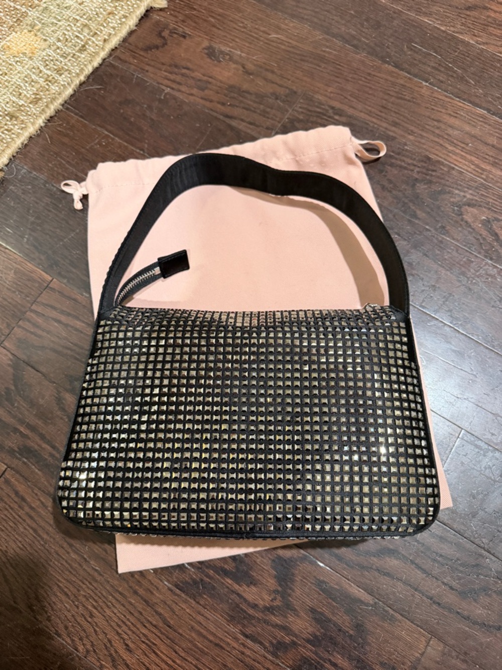 Stuart Weitzman: Black Studded Shoulder Bag - Picture 4 of 10